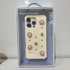 Cream Embellished Case for iPhone 16 Pro Max